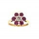 Pre Owned 18ct Ruby and Diamond Cluster Ring ZX401